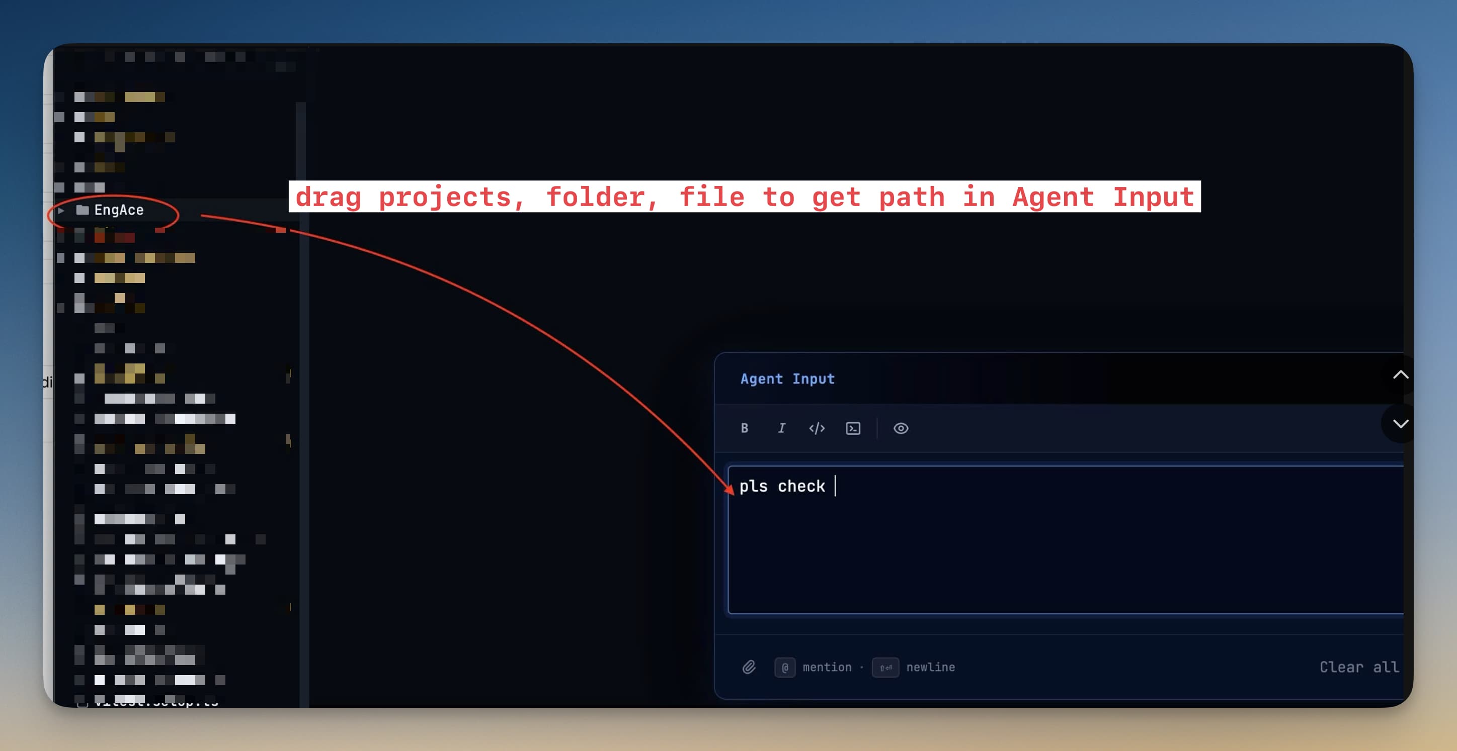 Drag folder/file to get path
