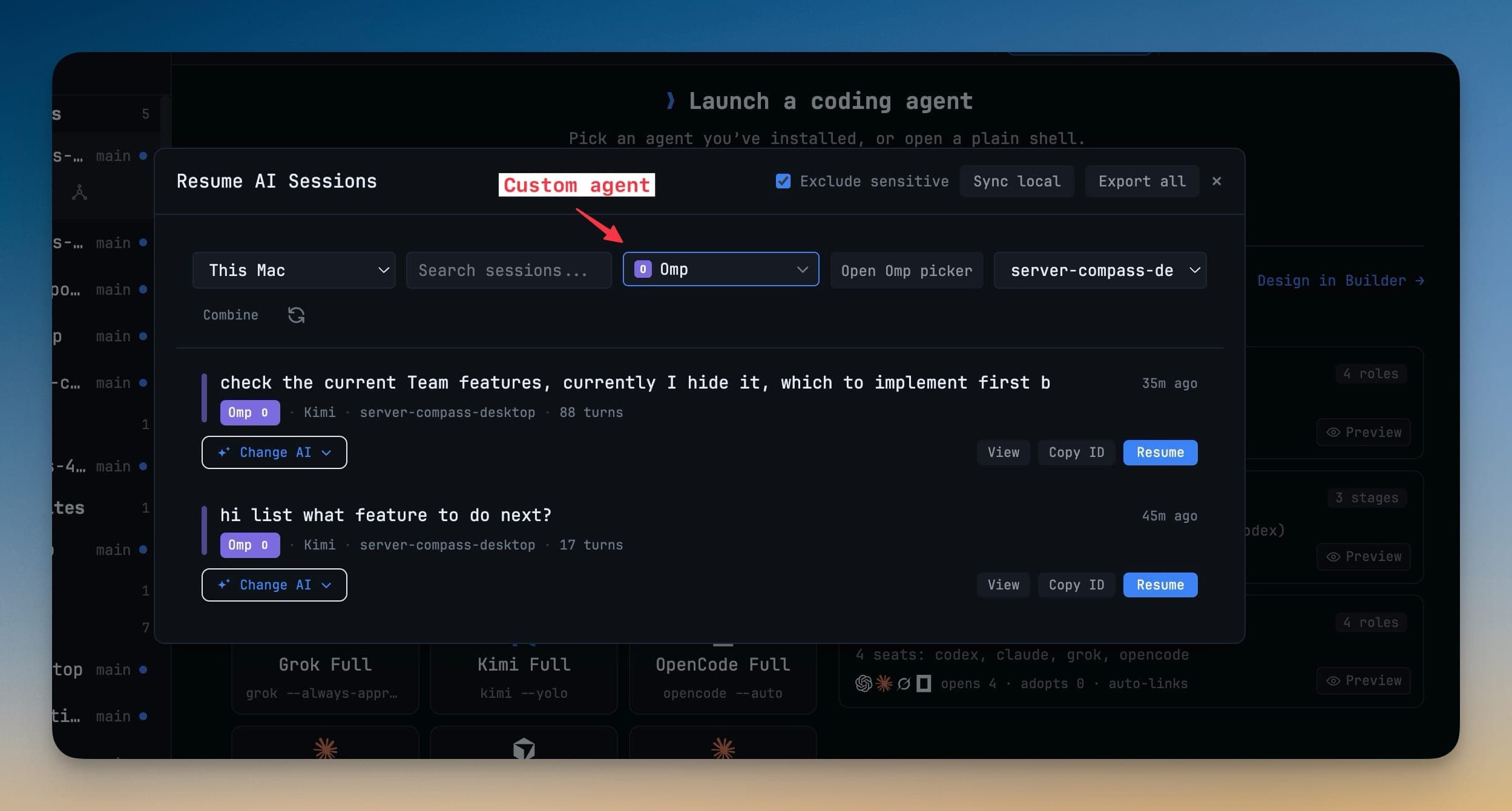 Register any coding CLI as a first-class agent