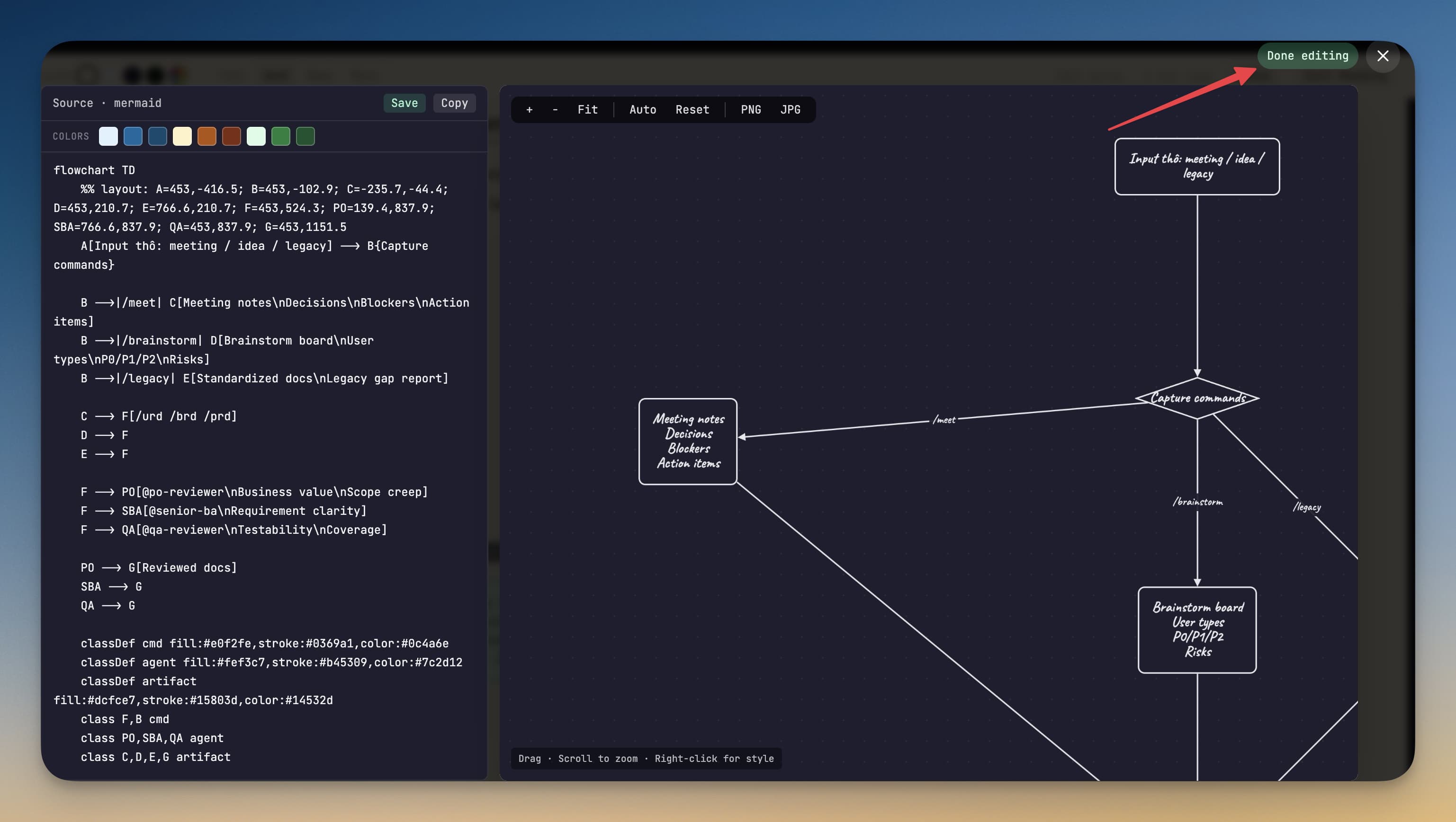Edit Mermaid diagrams visually — no more hand-tweaking syntax until the layout looks right