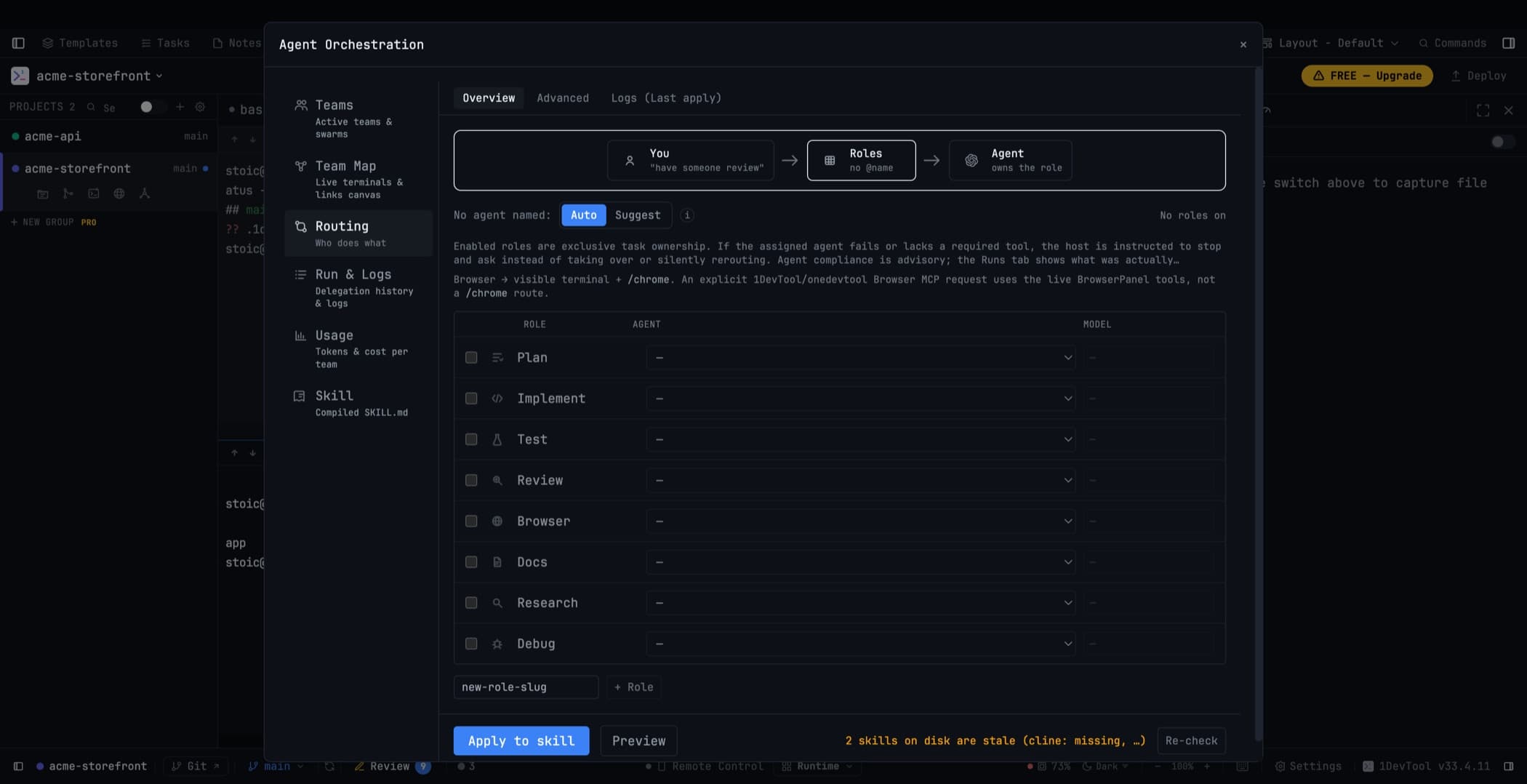 Orchestration routing