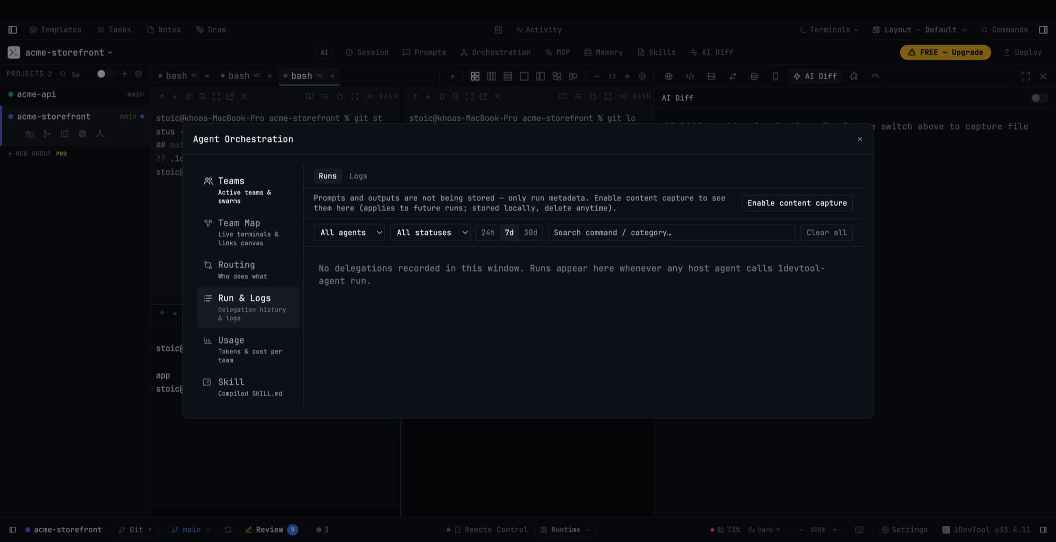 Orchestration Dashboard