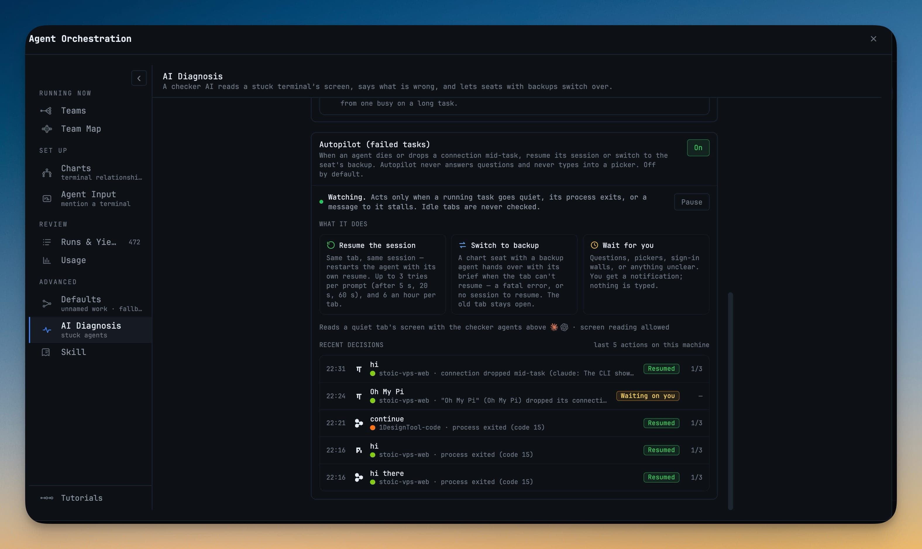 Autopilot: AI Agents That Pick Themselves Back Up