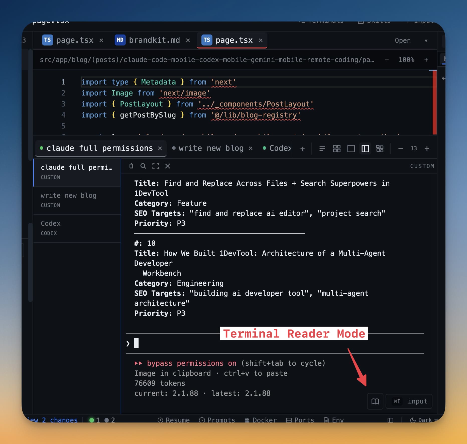 Terminal Reader Mode: Turn AI Agent Output into Clean, Readable Documents