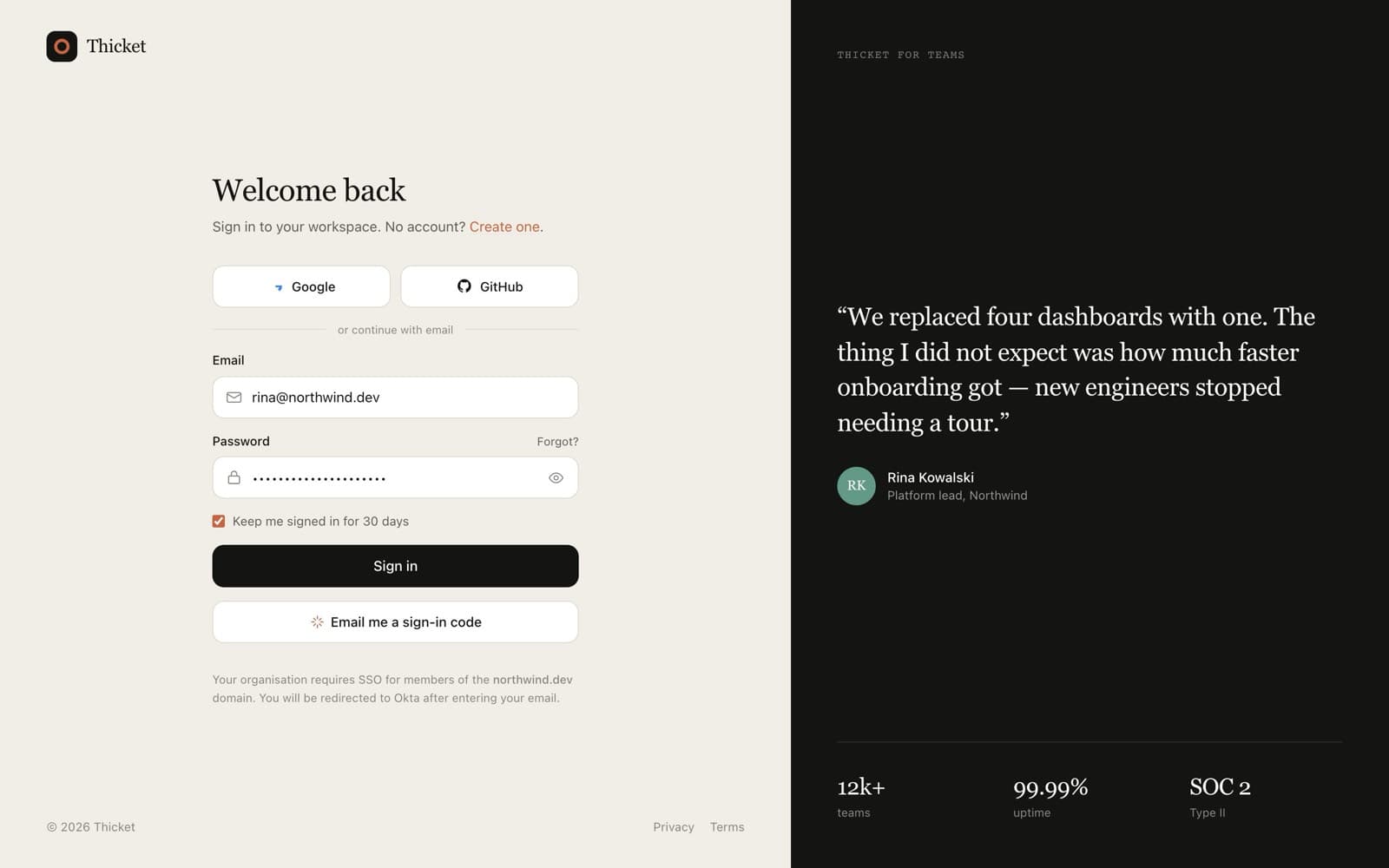Auth - Warm Minimal preview 1