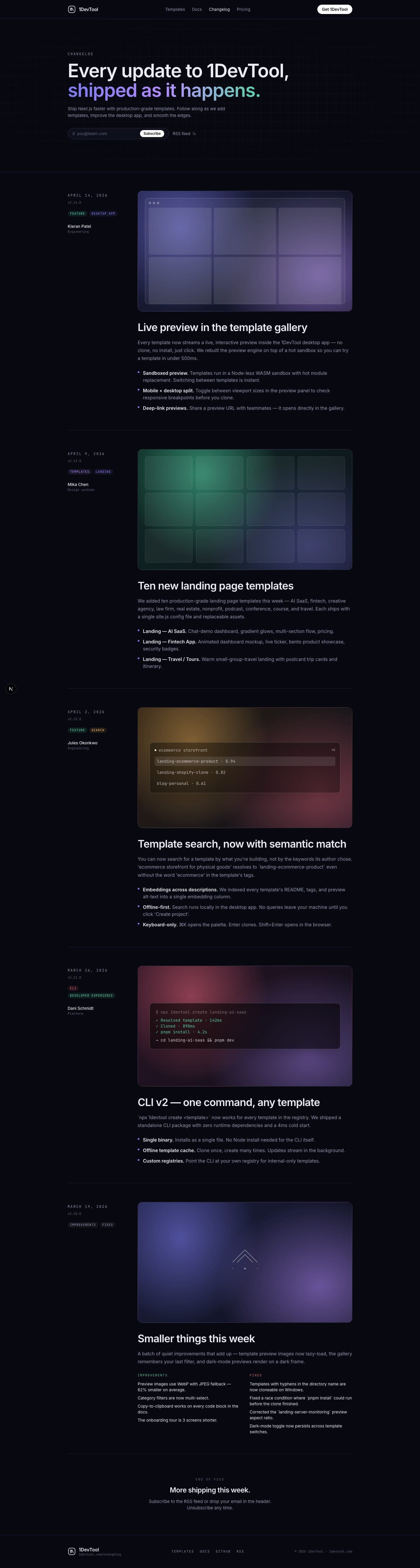 Changelog - Linear Style preview