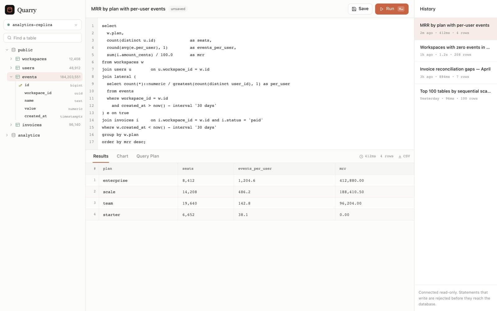Data - SQL Workbench preview 1