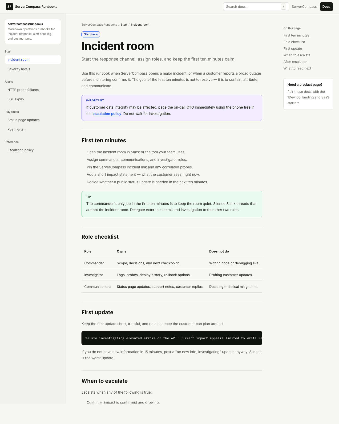 Document - Operations Runbook preview