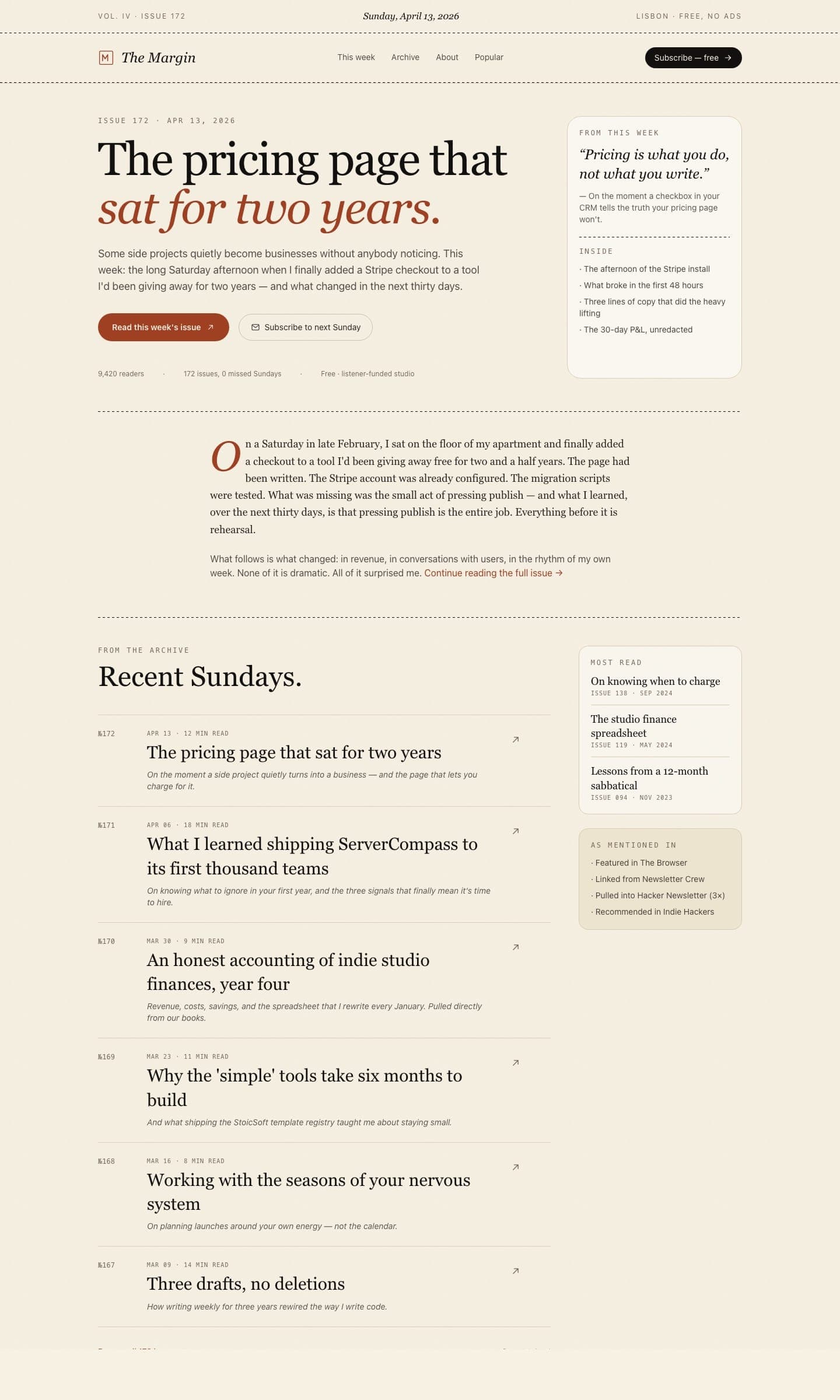 Landing - Newsletter / Publication preview 1