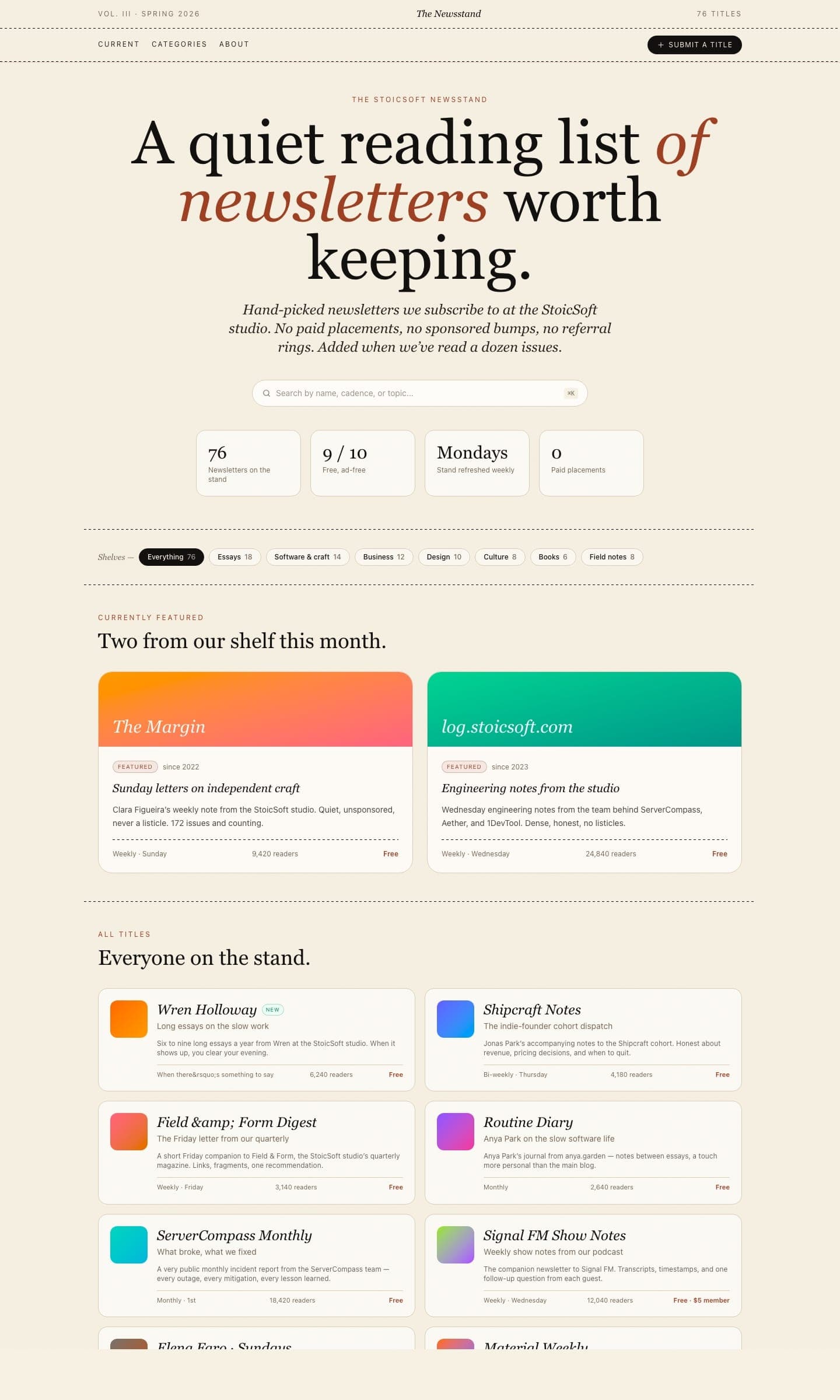 Directory - Newsletters preview