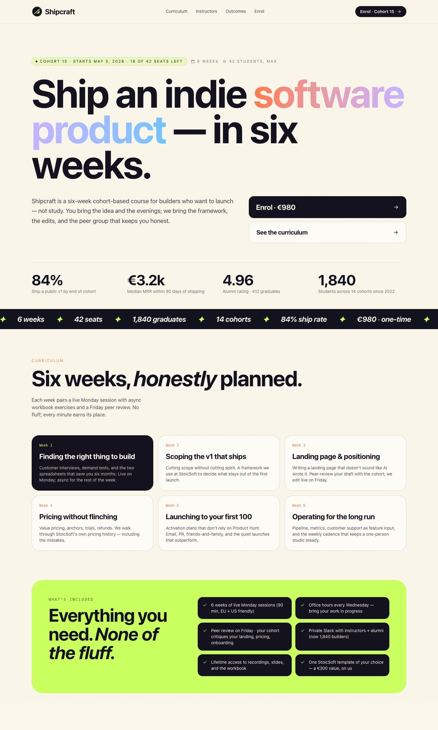 Landing - Online Course / Cohort preview