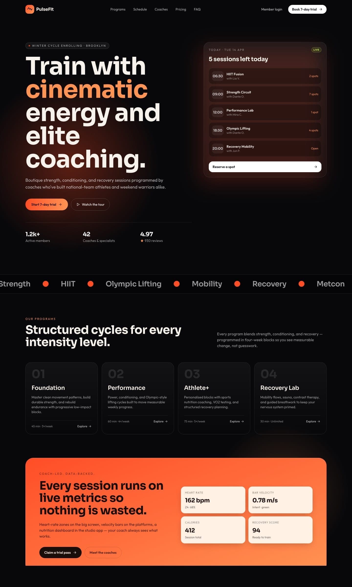 Landing - Fitness Studio preview