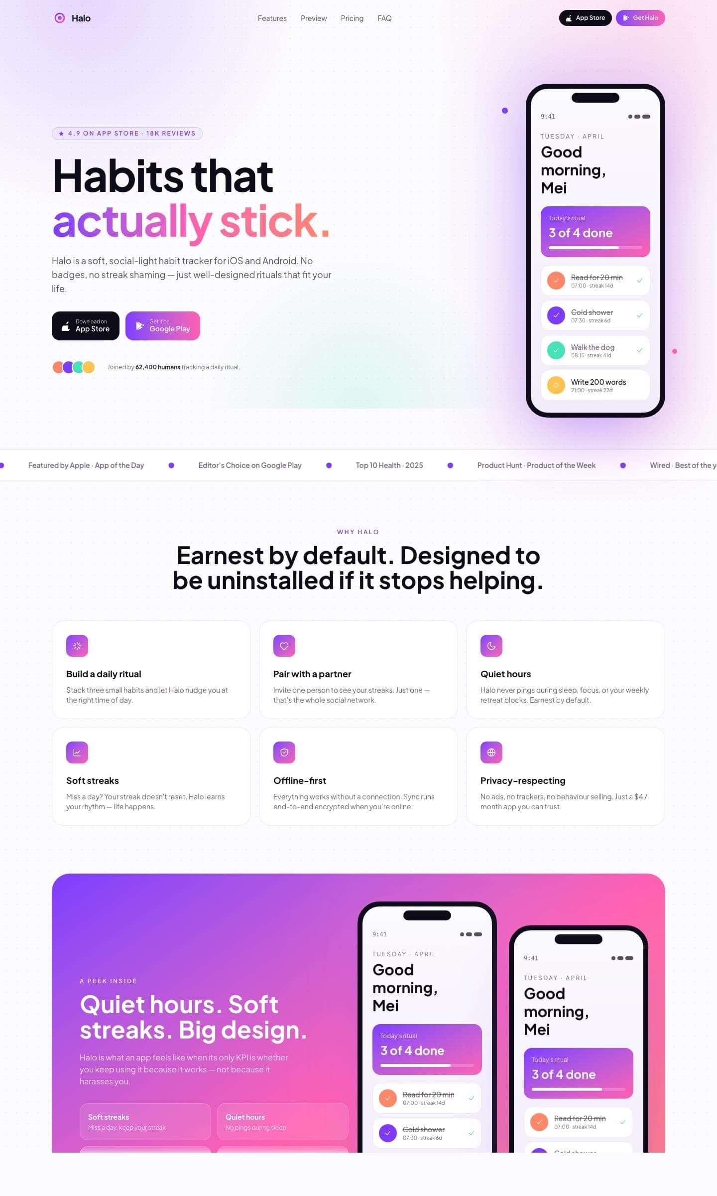 Landing - Mobile App preview