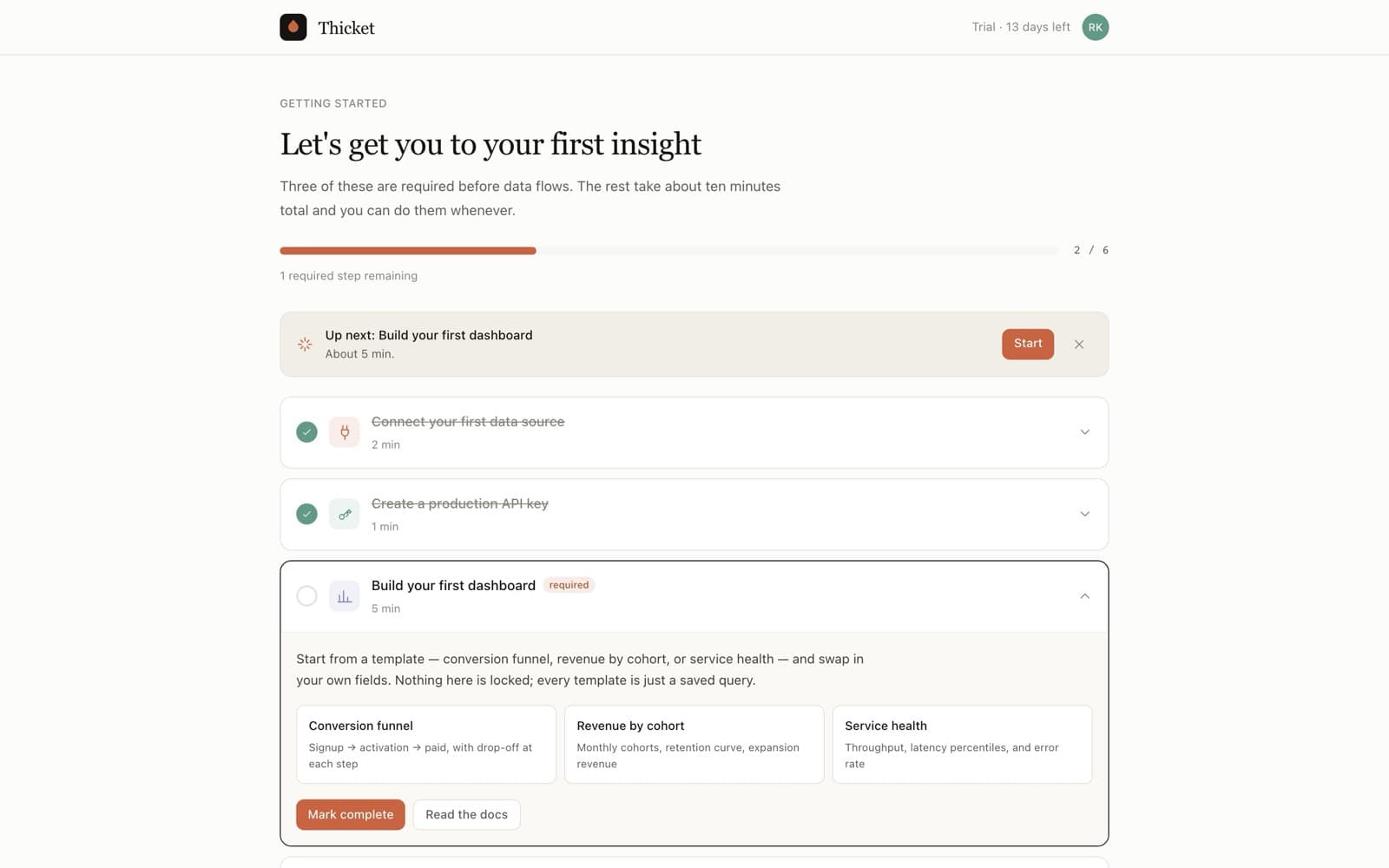 Onboarding - Setup Checklist preview