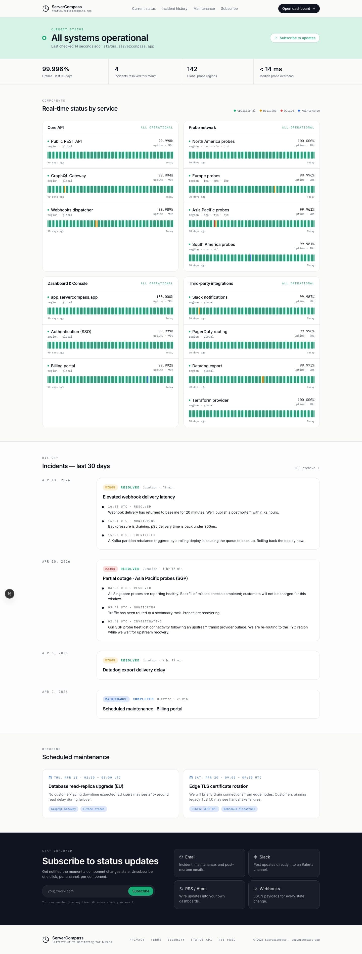 Status Page - Classic preview