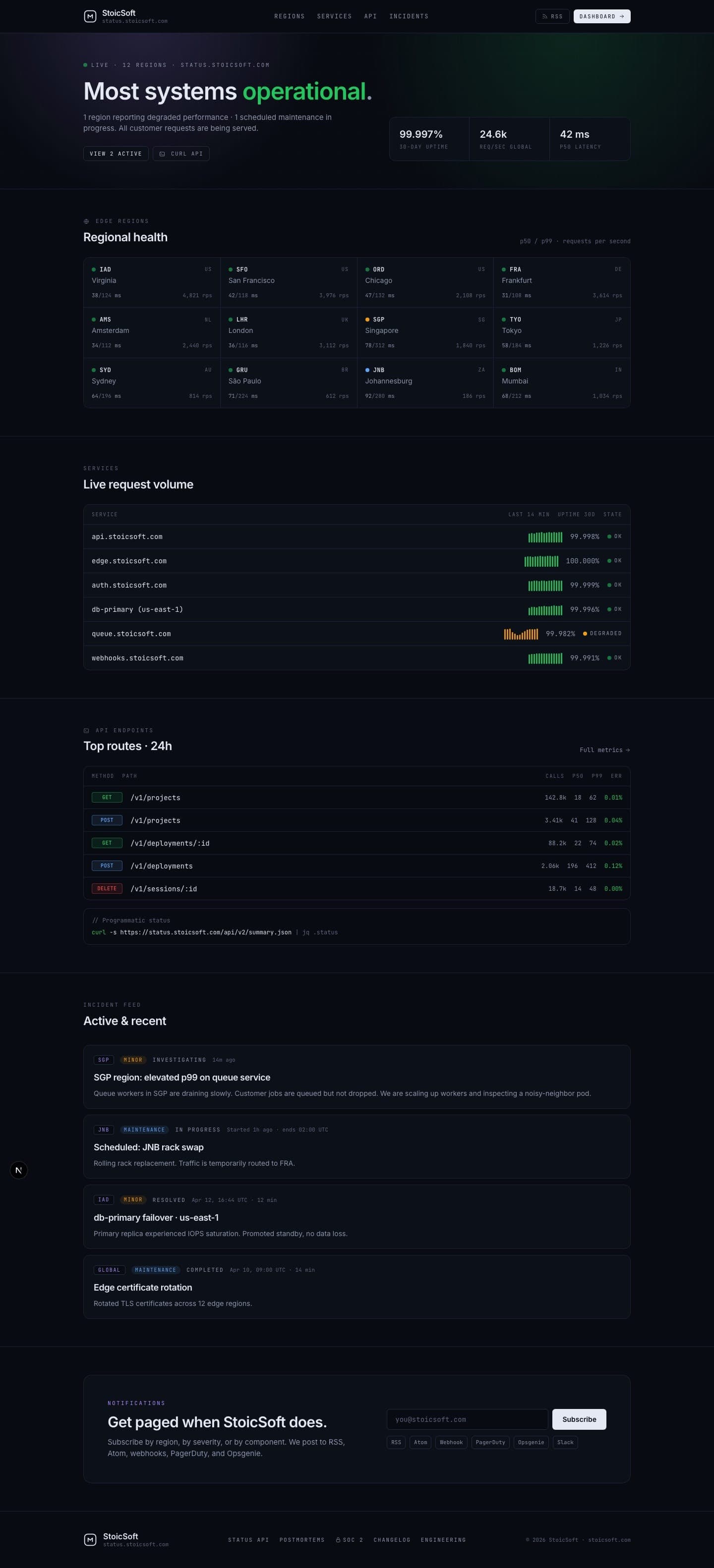 Status Page - Developer preview