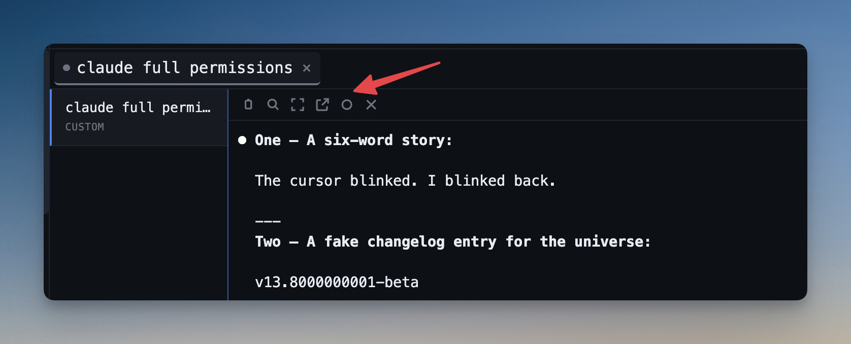Terminal Record trigger button on an AI terminal tab